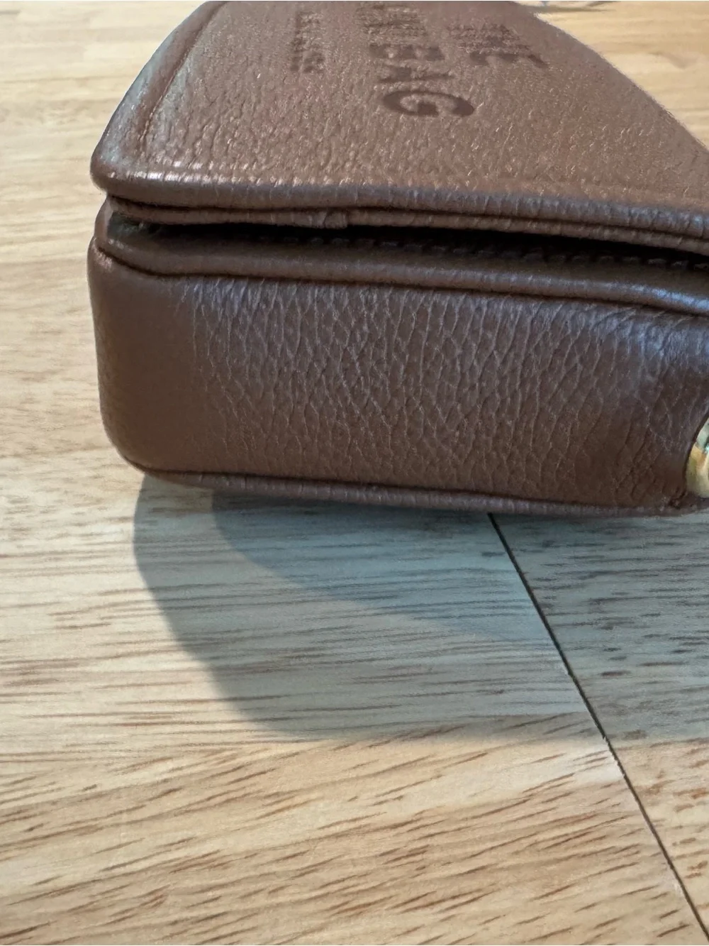 Marc Jacobs Brown Pebbled Leather Zip Wallet with Debossed THE MINI BAG